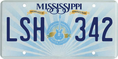 MS license plate LSH342