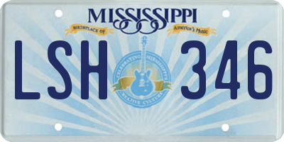 MS license plate LSH346