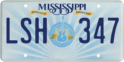 MS license plate LSH347