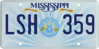 MS license plate LSH359