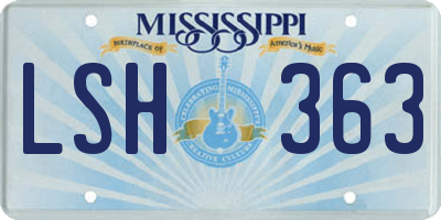 MS license plate LSH363