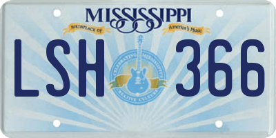 MS license plate LSH366