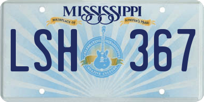 MS license plate LSH367