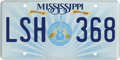 MS license plate LSH368
