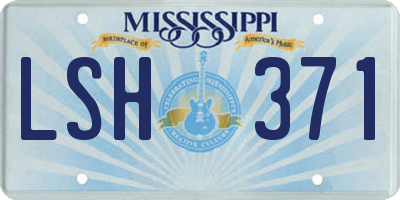 MS license plate LSH371