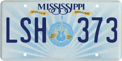 MS license plate LSH373