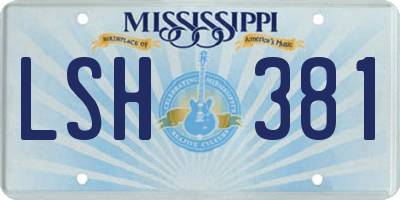 MS license plate LSH381