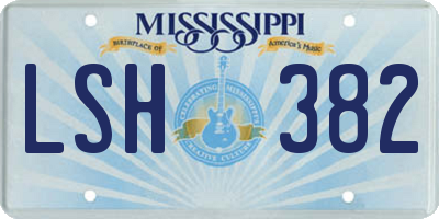 MS license plate LSH382