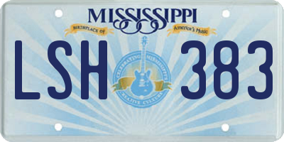 MS license plate LSH383
