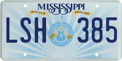 MS license plate LSH385