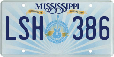 MS license plate LSH386