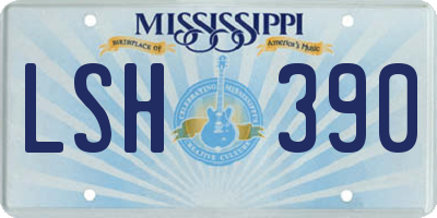 MS license plate LSH390