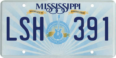 MS license plate LSH391