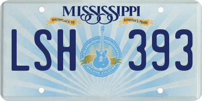 MS license plate LSH393