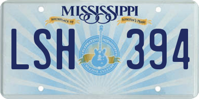 MS license plate LSH394