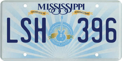 MS license plate LSH396