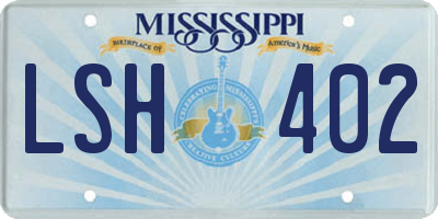 MS license plate LSH402