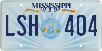 MS license plate LSH404