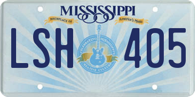 MS license plate LSH405