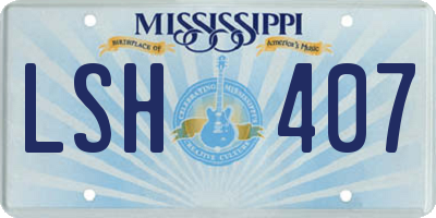 MS license plate LSH407