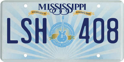 MS license plate LSH408