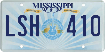 MS license plate LSH410