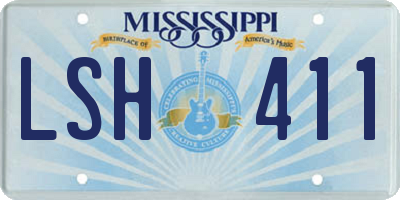 MS license plate LSH411