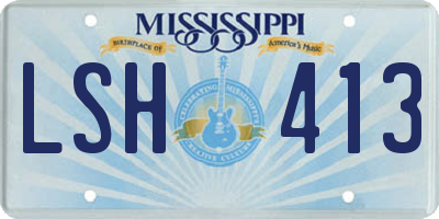 MS license plate LSH413