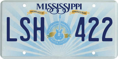 MS license plate LSH422