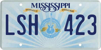 MS license plate LSH423