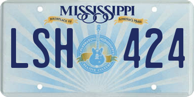 MS license plate LSH424
