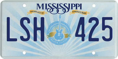 MS license plate LSH425