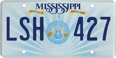 MS license plate LSH427