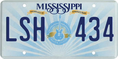 MS license plate LSH434