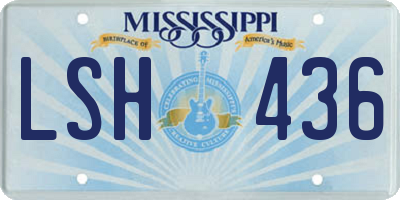 MS license plate LSH436