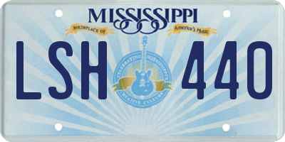 MS license plate LSH440