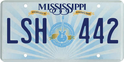 MS license plate LSH442