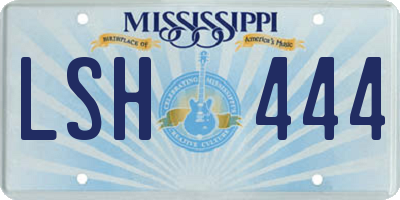 MS license plate LSH444