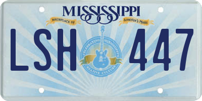 MS license plate LSH447