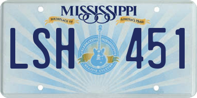 MS license plate LSH451