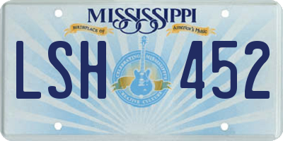 MS license plate LSH452