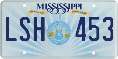 MS license plate LSH453