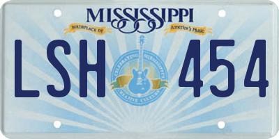 MS license plate LSH454