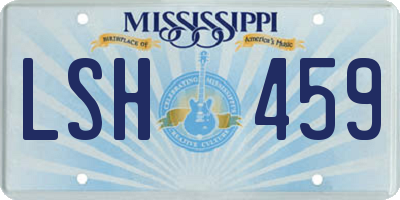 MS license plate LSH459