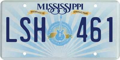 MS license plate LSH461