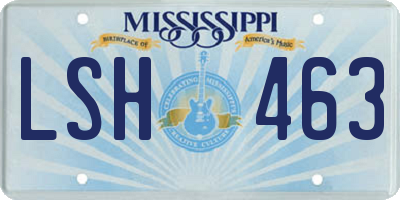 MS license plate LSH463