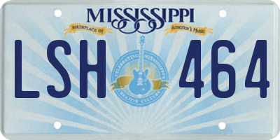 MS license plate LSH464