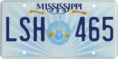MS license plate LSH465