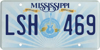 MS license plate LSH469