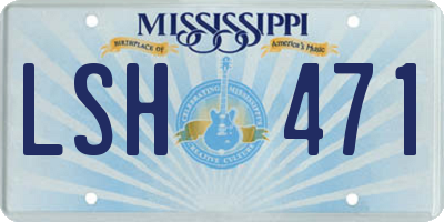 MS license plate LSH471